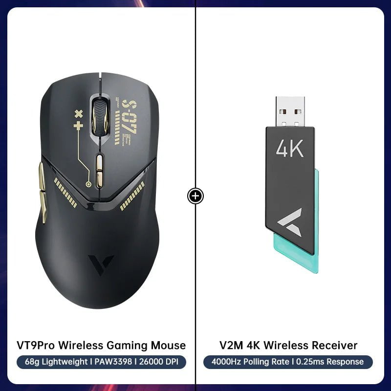 Storazone 9 Rapoo VT9PRO Wireless Gaming Mouse Esports Grade 68g Ultra-Light 26000DPI 8 Buttons Optical PAW3398 Computer Mouse For Laptop PC