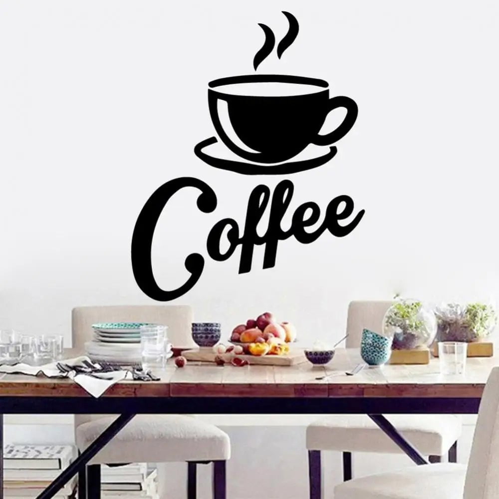 Storazone 9 styles Coffee Wall Stickers for Kitchen Decorative Stickers Vinyl Wall Decals DIY Stickers Home Decor Dining Room Shop Bar