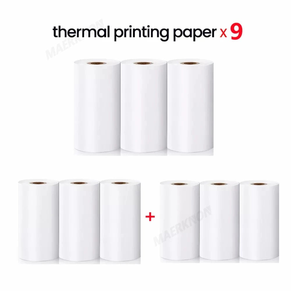 Storazone 9pcs Thermal Paper HD Mini Portable Printer Thermal Paper Universal 57mm Self-adhesive Paper Label Sticker For Phone Printing Picture Photo 2024