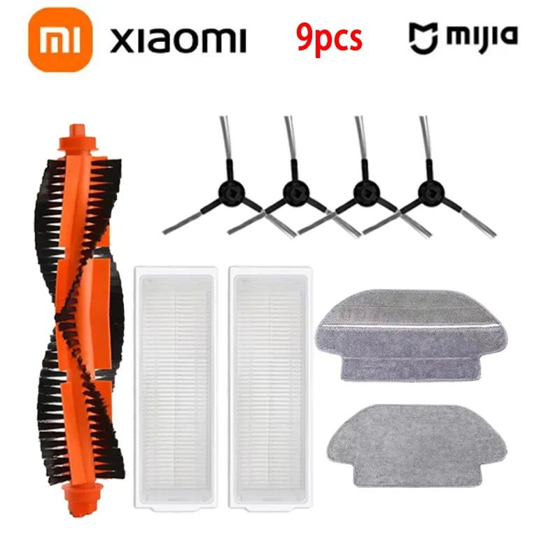 Storazone 9PCS Xiaomi Mijia Mi Robot Vacuum-Mop Pro STYTJ02YM 2S / 3C / Conga 3490 Viomi V2 PRO V3 SE Main Side Brush Hepa Filter Mop Part