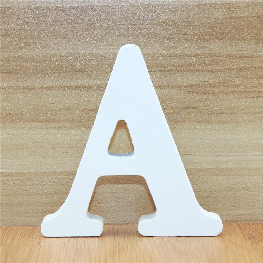 Storazone A / 10cm 1pc 10CM Wood Wooden Letters White Alphabet Wedding Birthday Party Diy Home Decorations Personalised Name Design 3.94 Inches