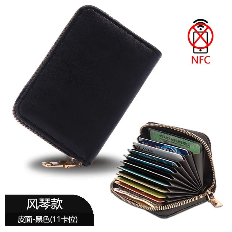 Storazone a 11 Detents Cards Holders Men's Wallet Women'sCredit Card Holder RFID Blocking Zipper Money Pouch Card Protect Case Pocket Purse