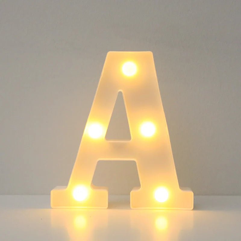 Storazone A / 16cm Alphabet LED Letter Lights Luminous Number Lamp Battery Night Light for Wedding Birthday Christmas Party  Home Decoration