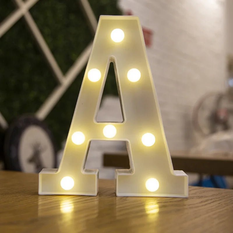 Storazone A / 22cm Luxury Alphabet Letter LED Lights Luminous Number Lamp  Battery Night Light for Home Wedding Birthday Christmas Party Decoration