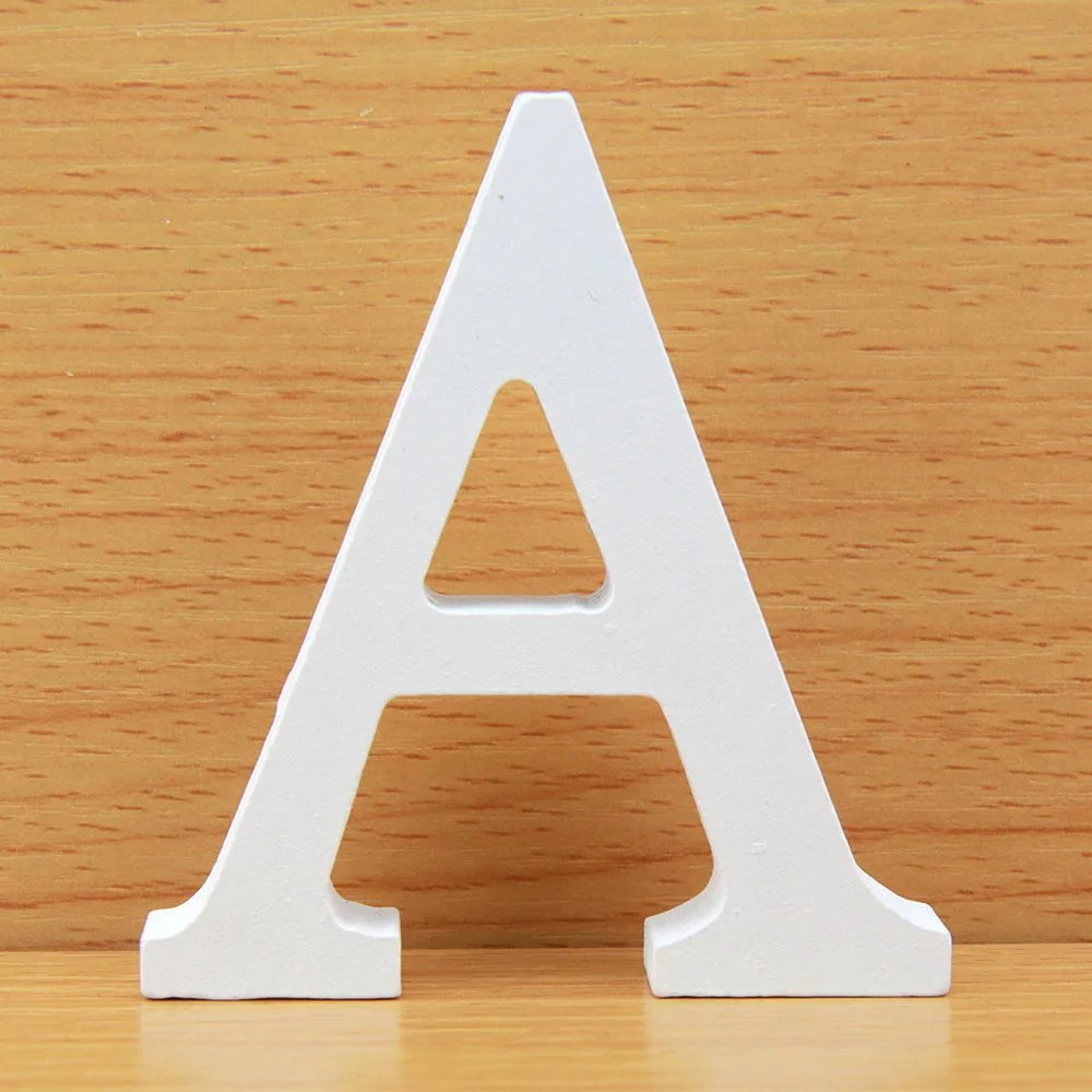 Storazone A / 8cm 8 CM Letras Decorativas Grandes White Wooden Letters Home Decor Wedding Decoration DIY Personalised Name Design Free Standing