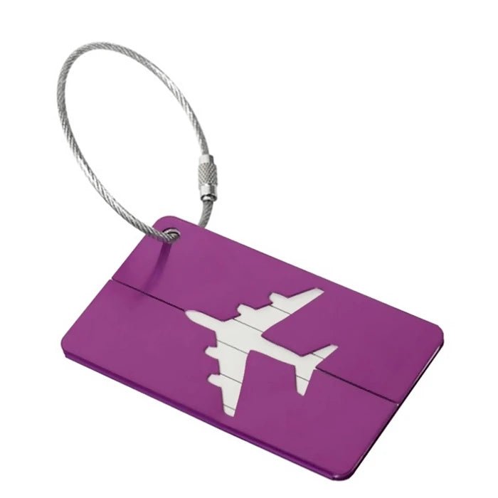 Storazone A Purple / CHINA Creative Flying Aluminium Alloy Luggage Tag Suitcase ID Address Holder Baggage Boarding Tag Portable Label Bag