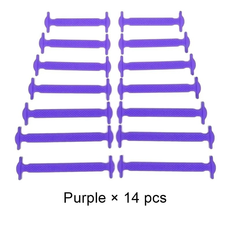 Storazone A Purple / United States Silicone Elastic Shoelaces Fashion Unisex Athletic No Tie Shoe Lace All Sneakers Fit Quick Shoe Lace