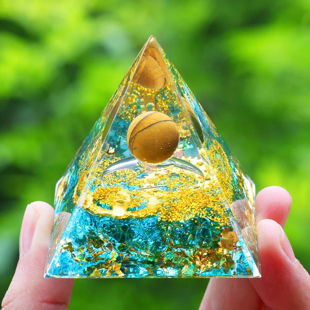 Storazone A07 Crystals Stone Orgone Pyramid Energy Generator Natural Amethyst Peridot Reiki Chakra Meditation Tool Room Decor Christmas Gift