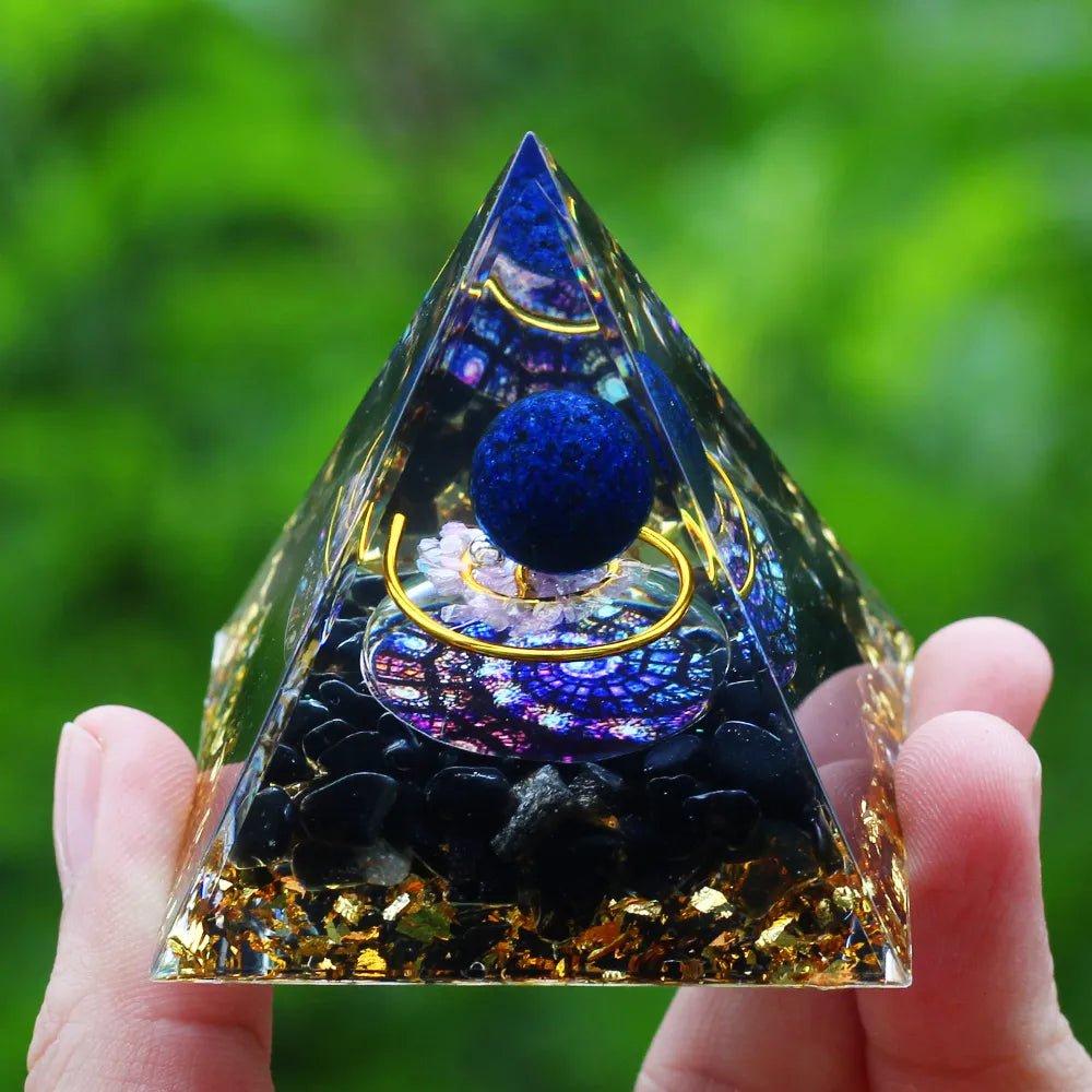 Storazone A08 Crystals Stone Orgone Pyramid Energy Generator Natural Amethyst Peridot Reiki Chakra Meditation Tool Room Decor Christmas Gift