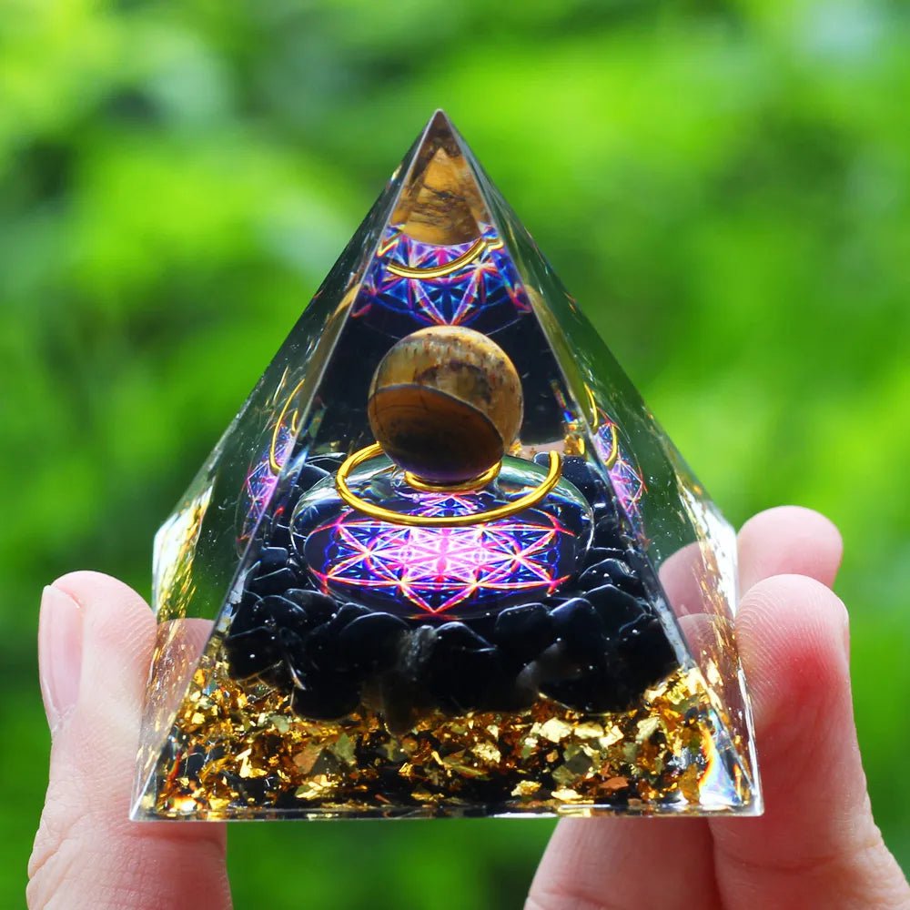 Storazone A15 Crystals Stone Orgone Pyramid Energy Generator Natural Amethyst Peridot Reiki Chakra Meditation Tool Room Decor Christmas Gift