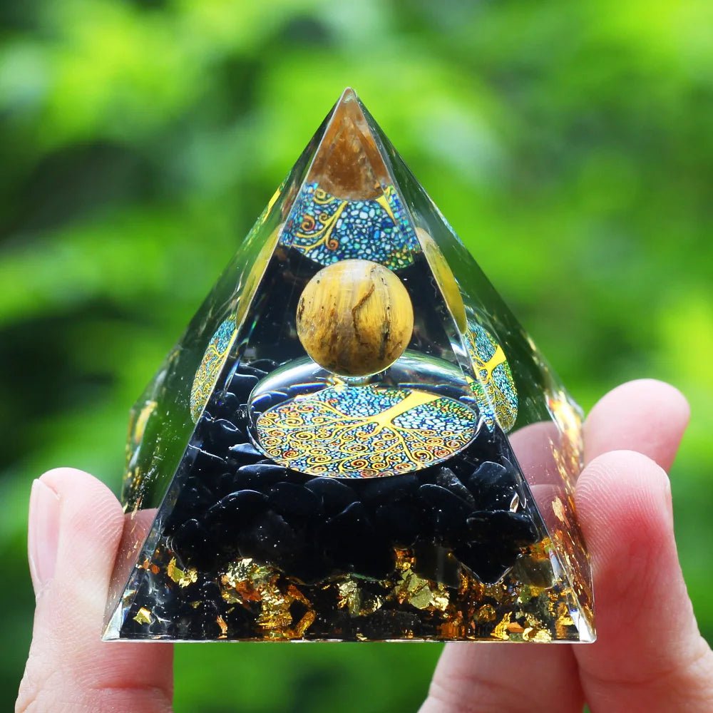 Storazone A19 Crystals Stone Orgone Pyramid Energy Generator Natural Amethyst Peridot Reiki Chakra Meditation Tool Room Decor Christmas Gift