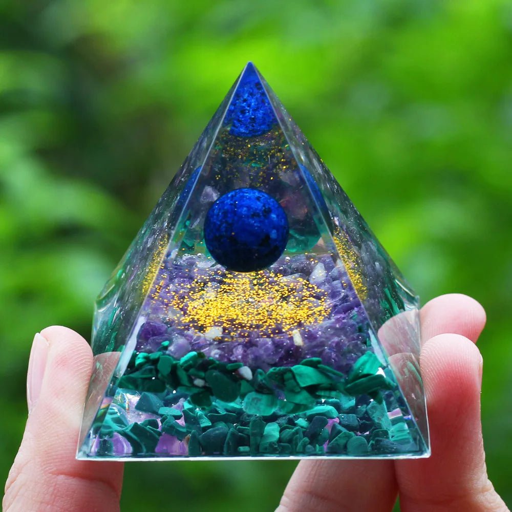 Storazone A24 Crystals Stone Orgone Pyramid Energy Generator Natural Amethyst Peridot Reiki Chakra Meditation Tool Room Decor Christmas Gift