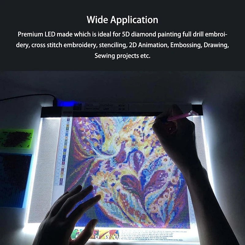 Storazone A3/A4/A5 Size Led Light Pad Eye Protection Easier for Diamond Painting Embroidery Sale Three Level Dimmable Painting Pad