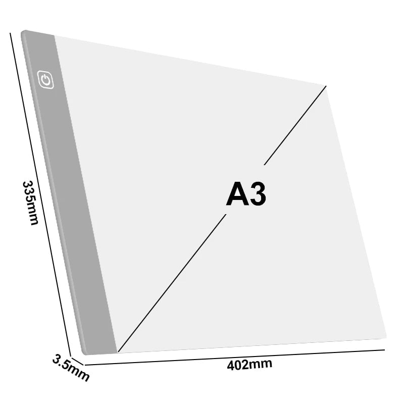 Storazone A3 Gray A3/A4/A5 Three Level Dimmable Led Light Pad Drawing Board Pad Tracing Light Box Eye Protection Easier for Diamond Painting