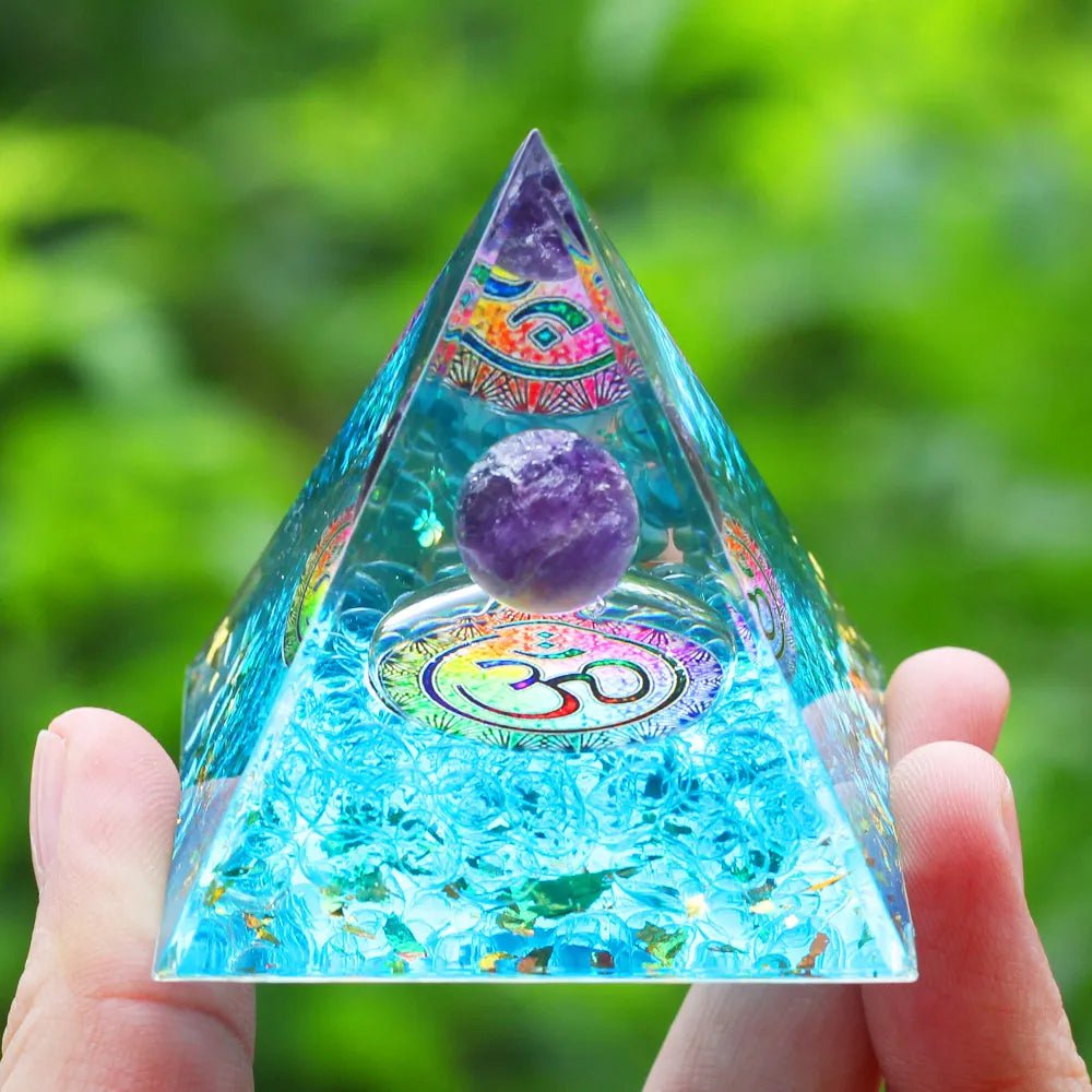 Storazone A31 Crystals Stone Orgone Pyramid Energy Generator Natural Amethyst Peridot Reiki Chakra Meditation Tool Room Decor Christmas Gift