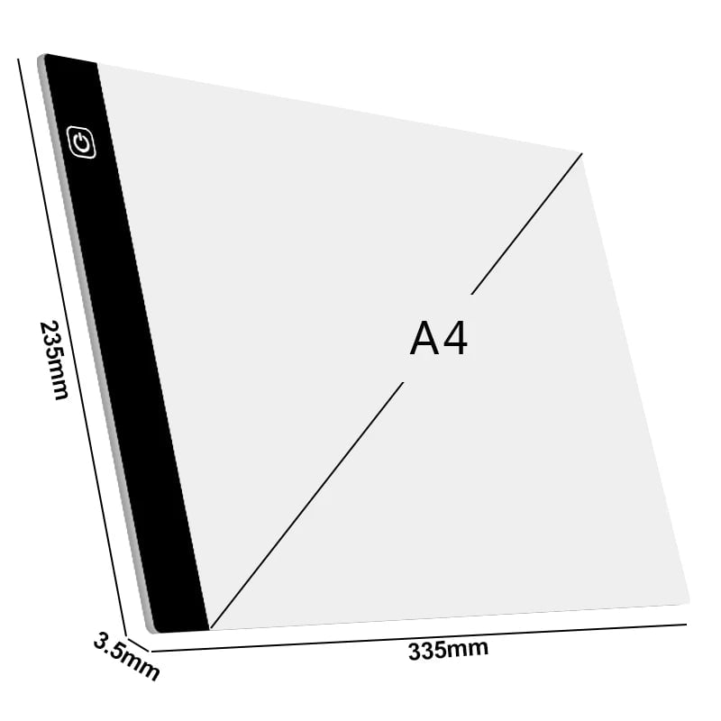 Storazone A4 Black A3/A4/A5 Three Level Dimmable Led Light Pad Drawing Board Pad Tracing Light Box Eye Protection Easier for Diamond Painting