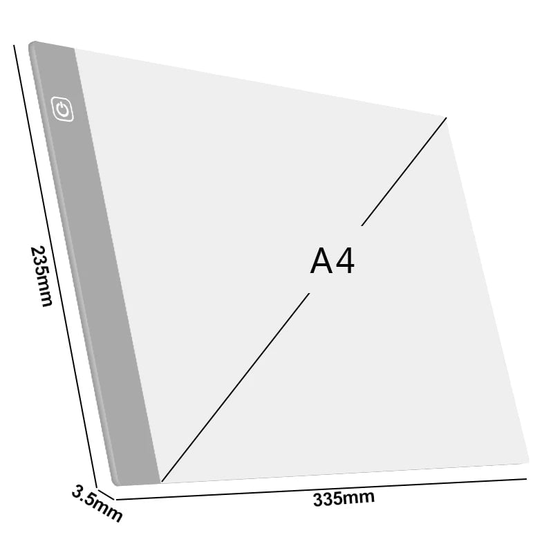 Storazone A4 Gray A3/A4/A5 Three Level Dimmable Led Light Pad Drawing Board Pad Tracing Light Box Eye Protection Easier for Diamond Painting