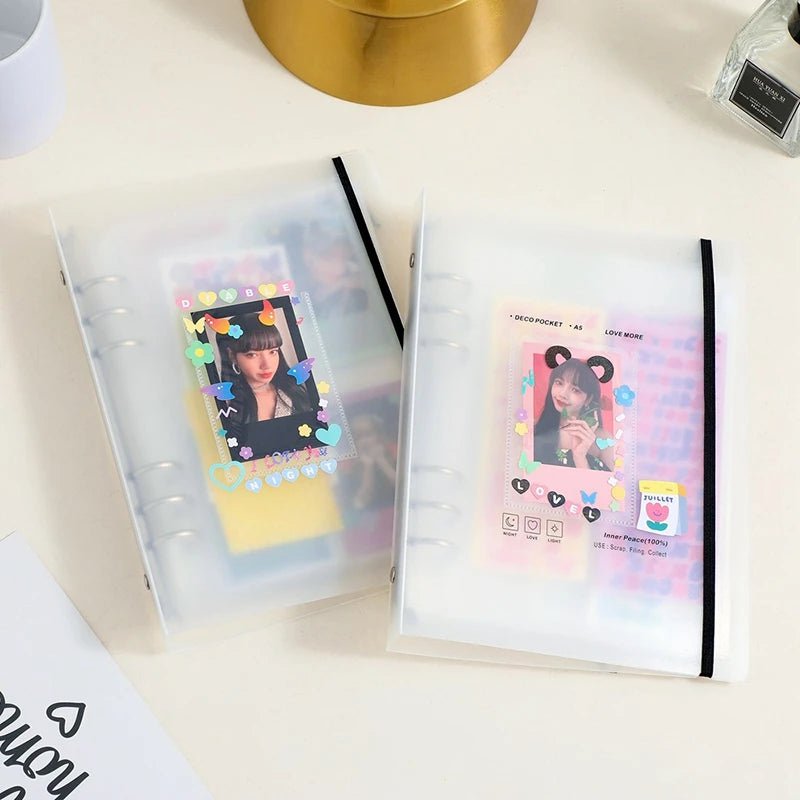 Storazone A5 Kpop Binder Photocards Holder Ins Album Book 3 Inch Album Heart Photo Card Album Student School Stationery Birthday Gifts