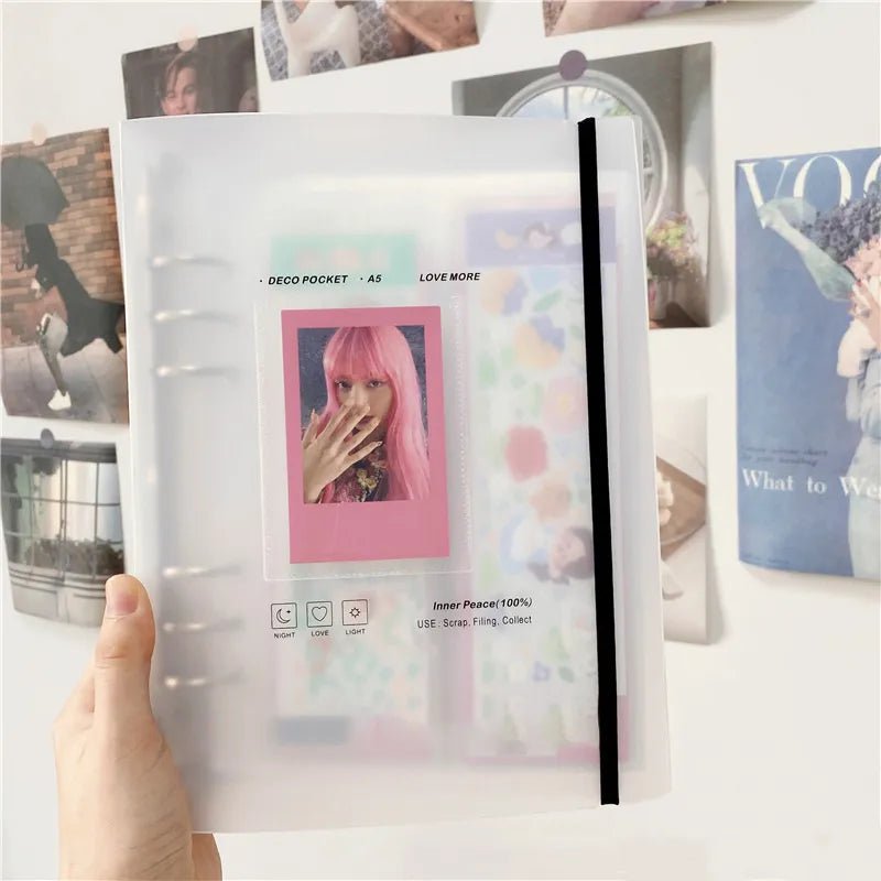 Storazone A5 Kpop Binder Photocards Holder Ins Album Book 3 Inch Album Heart Photo Card Album Student School Stationery Birthday Gifts