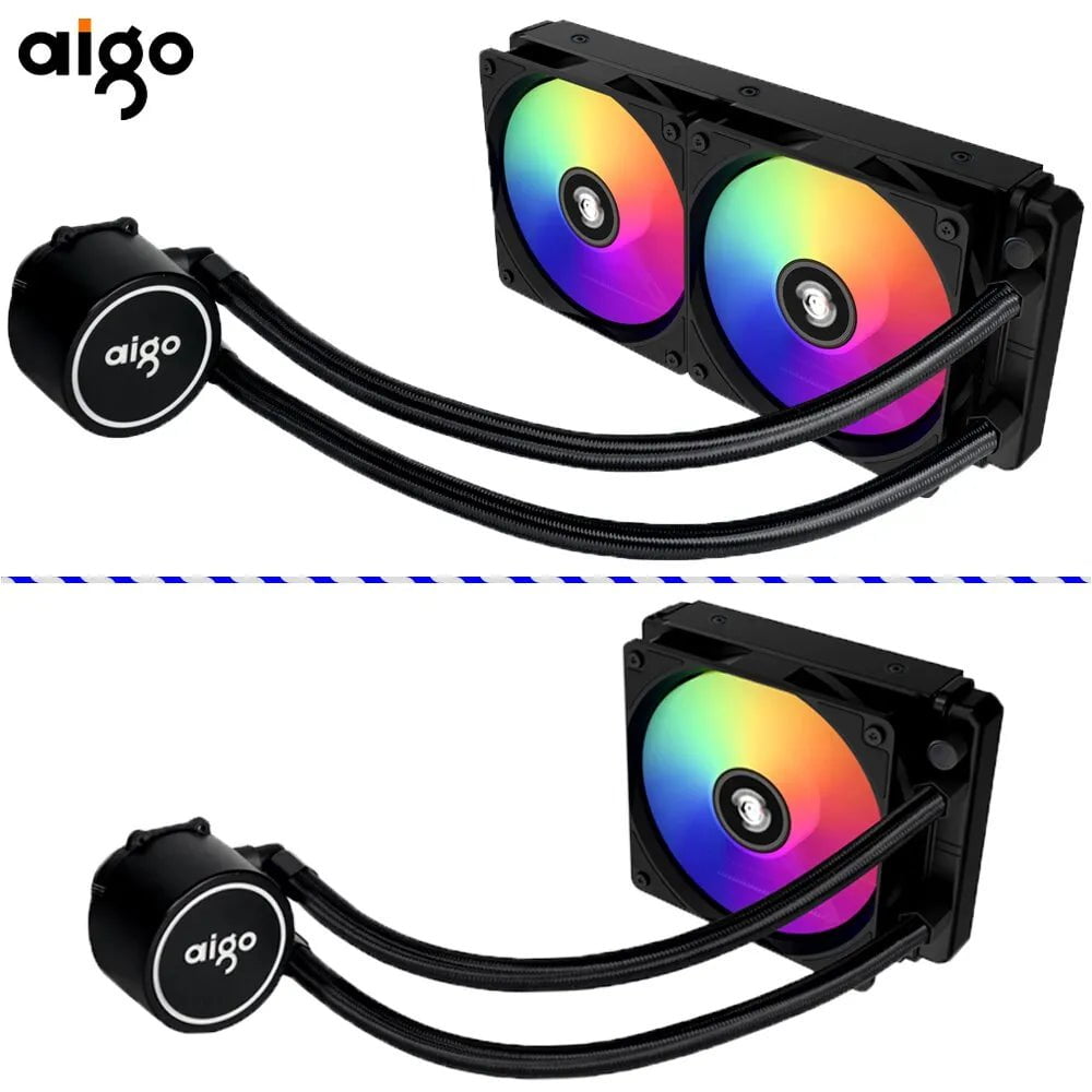 Storazone ACSE120 / black Aigo ACSE Water Cooling CPU Cooler 120 240 mm RGB Fan Liquid Heatsink Integrated Radiator LGA 2066/2011/1151/1155/AM3+/AM4 AMD