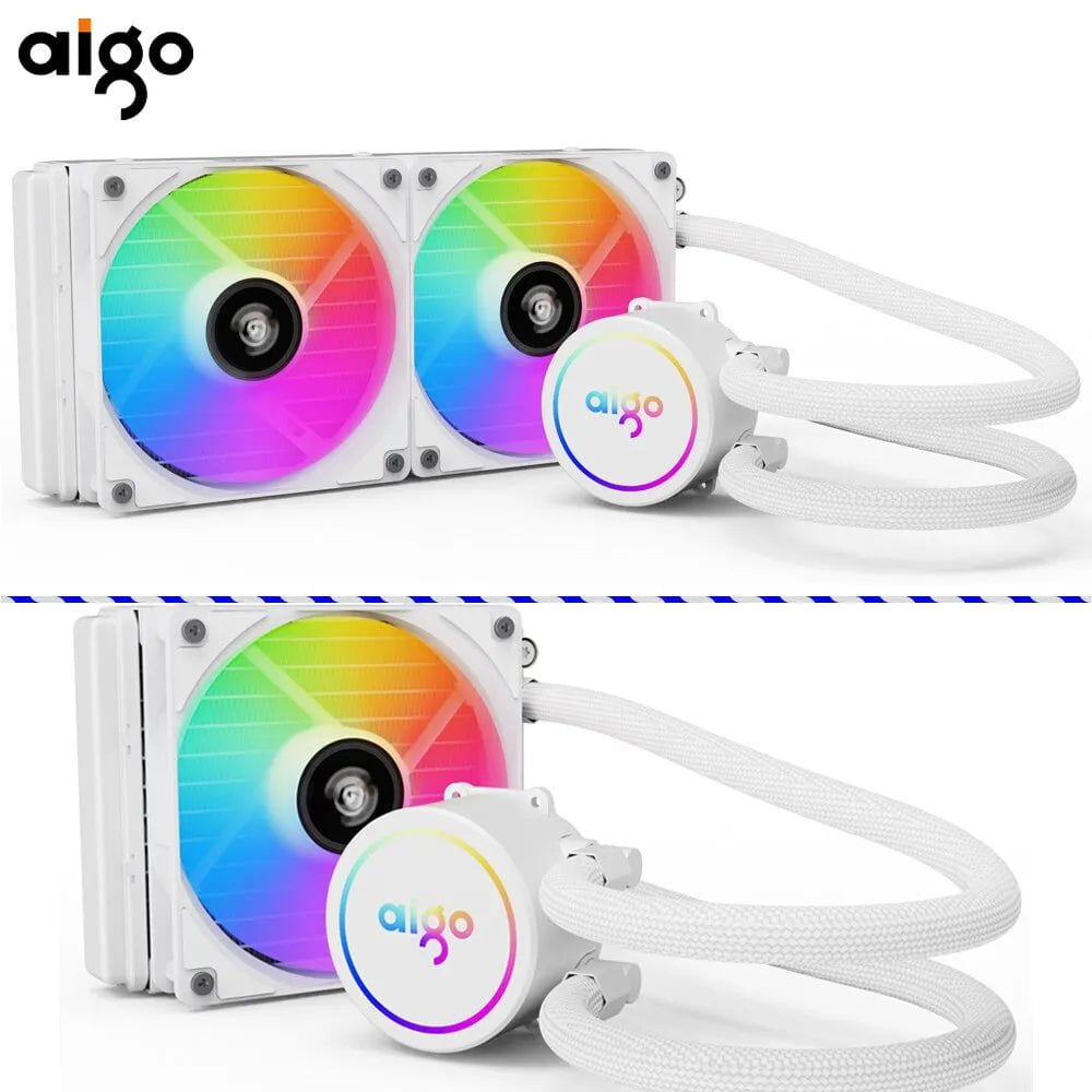 Storazone ACSE120 / WHITE Aigo ACSE Water Cooling CPU Cooler 120 240 mm RGB Fan Liquid Heatsink Integrated Radiator LGA 2066/2011/1151/1155/AM3+/AM4 AMD