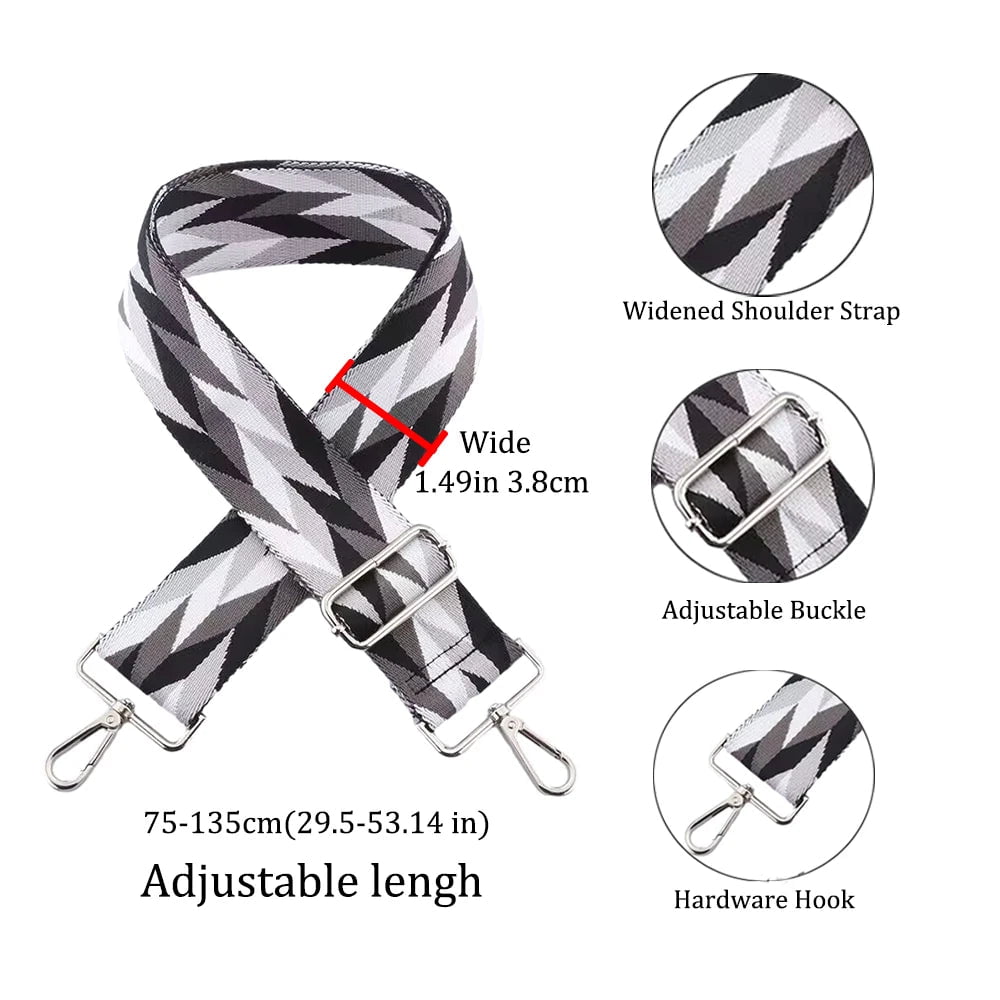 Storazone Adjustable Length Bag Strap Fashionable Full-colour Printing Women Messenger Belts Replacement Crossbody Handbag Shoulder Strap