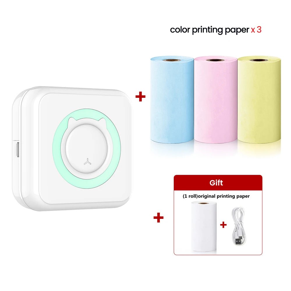 Storazone AG 3 Color Thermal Mini Printer Thermal Printer Inkless Bluetooth Wireless Portable Pocket Self-adhesive Label Printer for Sticker Lable Maker