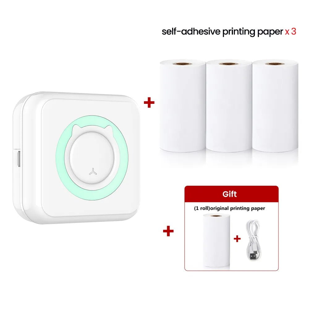 Storazone AG 3 Self-adhesive Mini Printer Thermal Printer Inkless Bluetooth Wireless Portable Pocket Self-adhesive Label Printer for Sticker Lable Maker