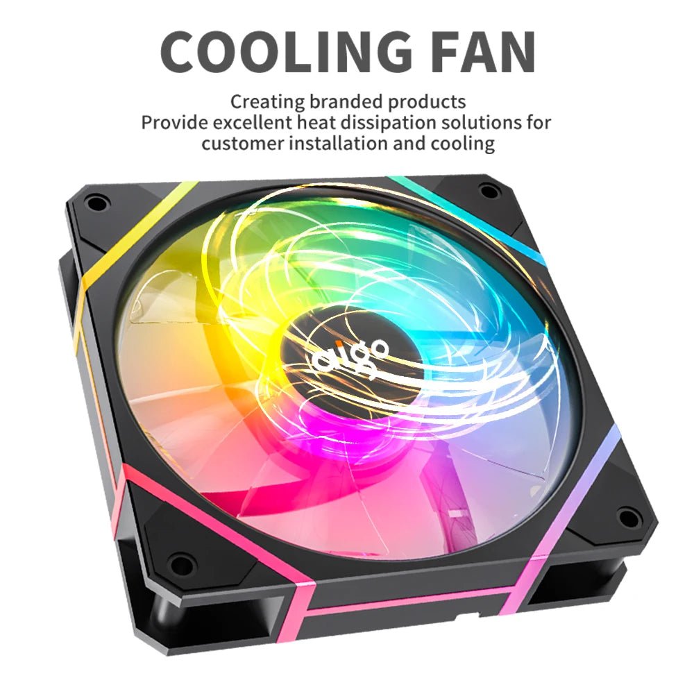 Storazone Aigo AM12PRO Rgb Fan Ventoinha PC 120mm Computer Case Fan Kit Water Cooler 4pin PWM CPU Cooling Fans 3pin5v argb 12cm Ventilador