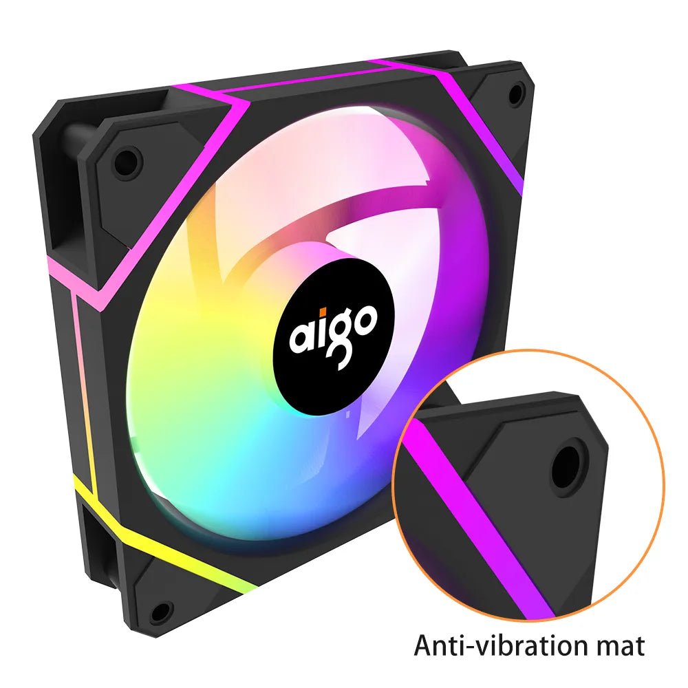 Storazone Aigo AM12PRO Rgb Fan Ventoinha PC 120mm Computer Case Fan Kit Water Cooler 4pin PWM CPU Cooling Fans 3pin5v argb 12cm Ventilador