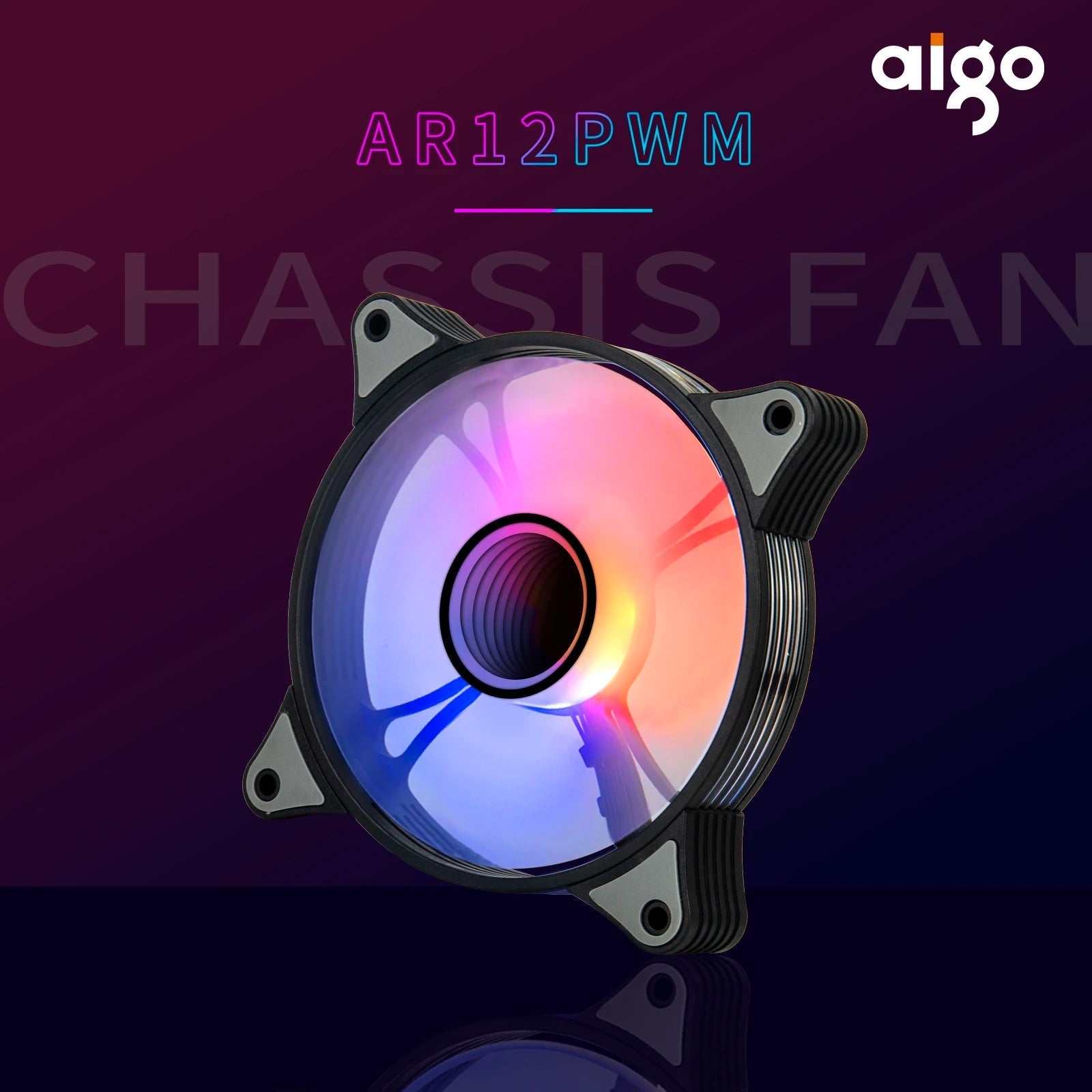 Storazone Aigo AR12PRO 120mm rgb fan 4pin PWM argb Cooling fan 3pin5v aurora effect colorful choice 12cm ventilador Computer PC Case fans