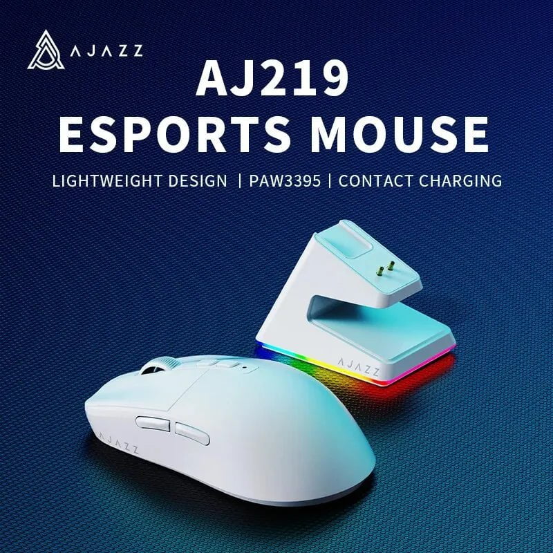 Storazone AJAZZ AJ219 Tri-mode Gaming Mouse PAW3395 with RGB Charging Dock Gaming Wireless Bluetooth Wired