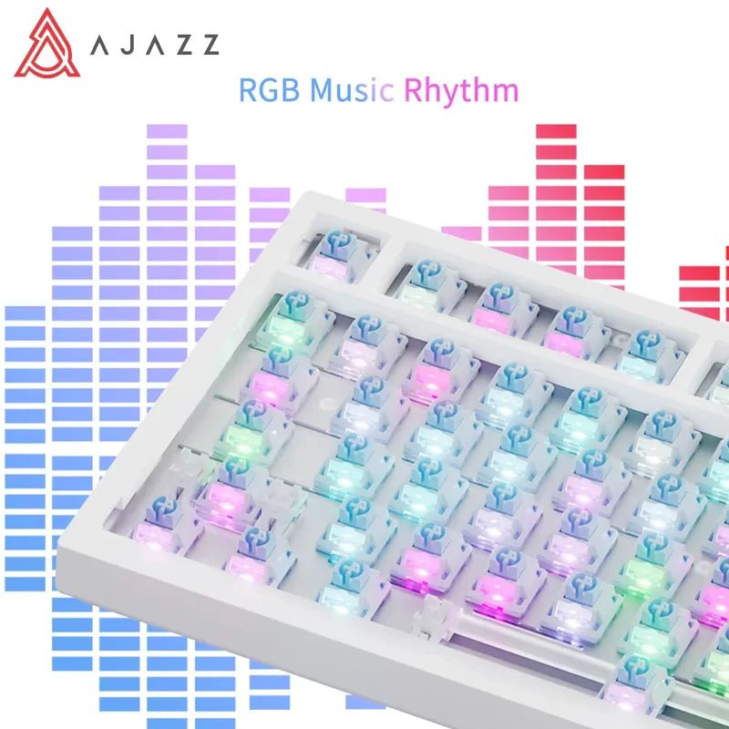 Storazone Ajazz Ak820 RGB Tri-Mode Gaming Mechanical Keyboard 82 Key Bluetooth 2.4GHz Wireless Gamer Keyboard Custom Gasket for Pc Laptop