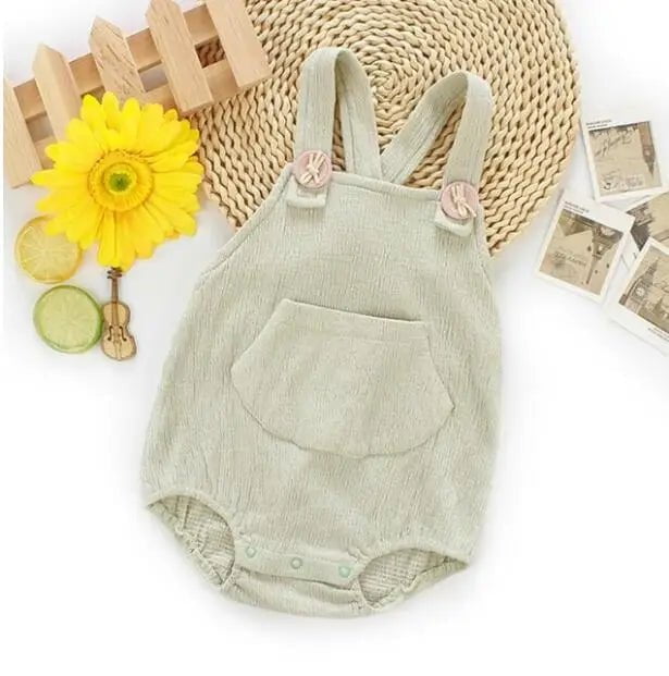 Storazone ALBB005 Green / 3M New 2022 Baby Knitting Rompers Cute Overalls Newborn Baby Boys Clothes Infantil Baby Girl Boy Sleeveless Romper Jumpsuit 0-24M