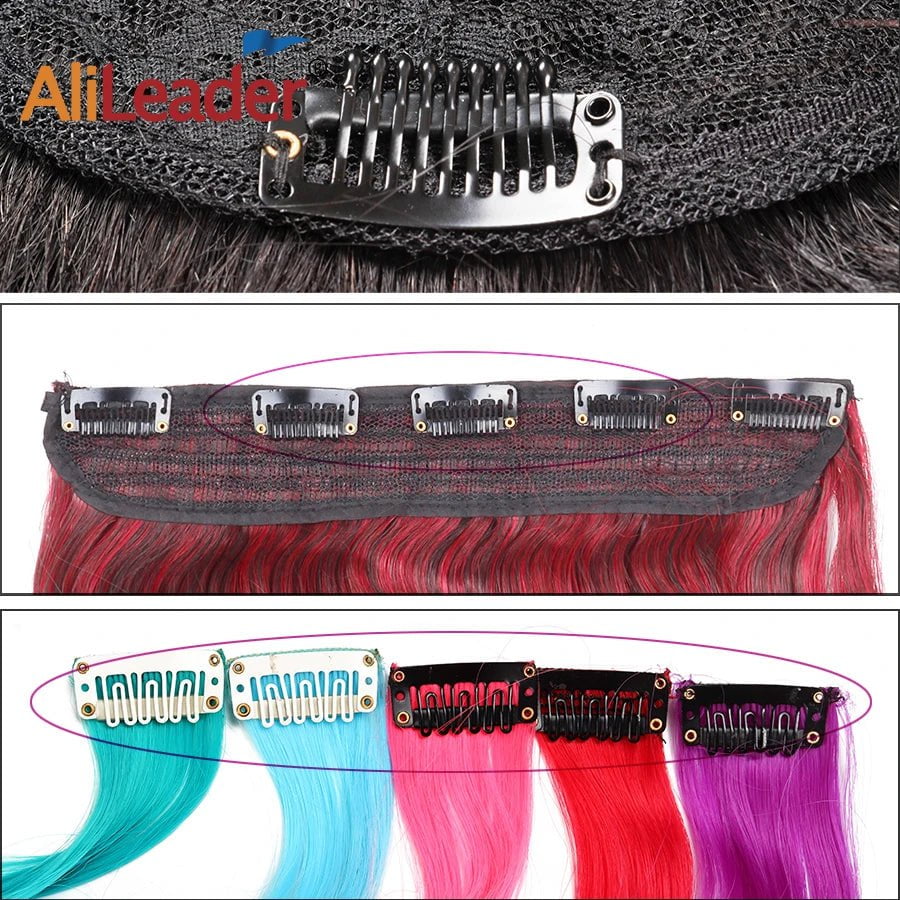 Storazone Alileader 20Pcs/Lot Clip In Hair Extension Wig Clips For Human Hair Bangs Snap Hair Clips For Extensions Metal Comb For Closure