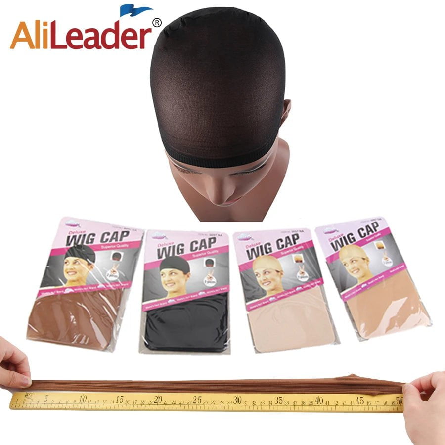 Storazone Alileader 2Pcs High Quality Wig Cap Brown Stocking Cap To Christmas Cosplay Wig Caps Stocking Elastic Liner Mesh For Making Wigs