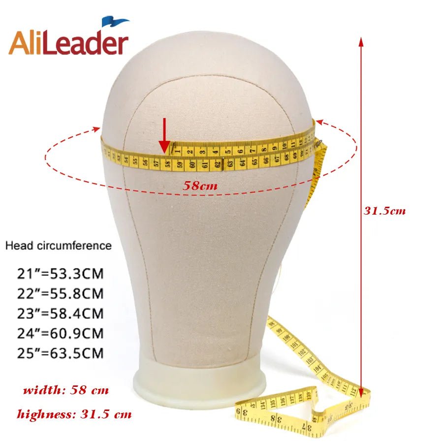 Storazone Alileader Training Mannequin Head Canvas Block Head Display Styling Mannequin Manikin Head Wig Stand Free Get T Needle Holder