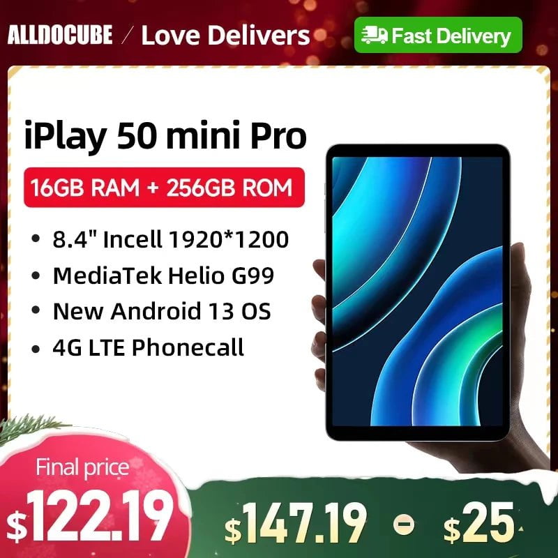 Storazone Alldocube iPlay 50 Mini PRO Tablet 8.4inch  Android13 Helio G99 8GB RAM 256GB ROM Dual SIM Card iPlay50 Mini PRO