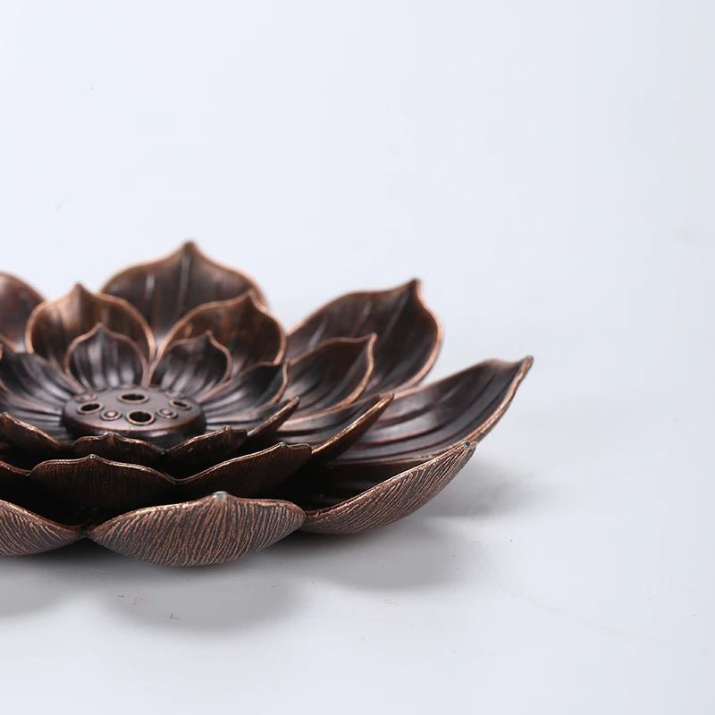 Storazone Alloy Incense Burner Stick Holder Buddhism Lotus Line Incense plate Sandalwood Coil Base Temples Yoga Studios Home Decoration