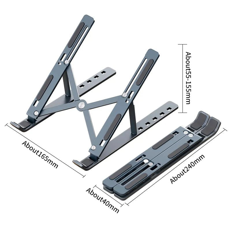 Storazone Aluminum Alloy Laptop Holder Stand Adjustable Foldable Portable for Notebook Computer Bracket Lifting Cooling Holder Non-slip