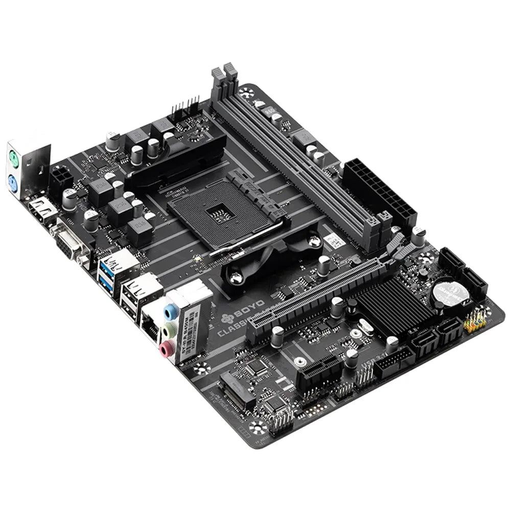 Storazone AMD B450M SOYO Motherboard Classic AMD B450M Dual-channel DDR4 Memory AM4 Mainboard M.2 NVME (Supports Ryzen 5500 5600 5600G CPU) Full New