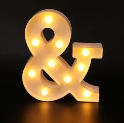 Storazone and / 22cm Decorative Letters Alphabet Letter LED Lights Luminous Number Lamp Decoration Battery Night Light Party Baby Bedroom Decoration.