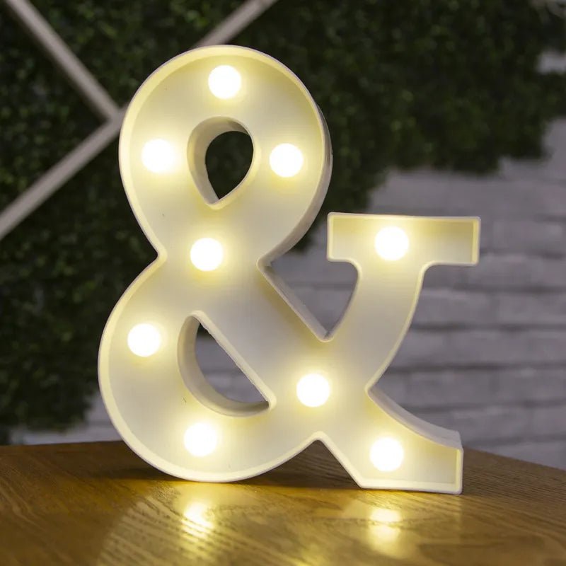 Storazone AND / 22cm Luxury Alphabet Letter LED Lights Luminous Number Lamp  Battery Night Light for Home Wedding Birthday Christmas Party Decoration