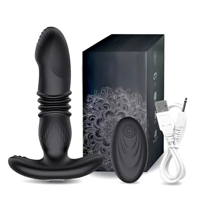 Storazone AP27-BK-Box Telescopic Vibrating Butt Plug Anal APP Vibrator Wireless Remote Sex Toys for Women Ass Anal Dildo Prostate Massager Buttplug