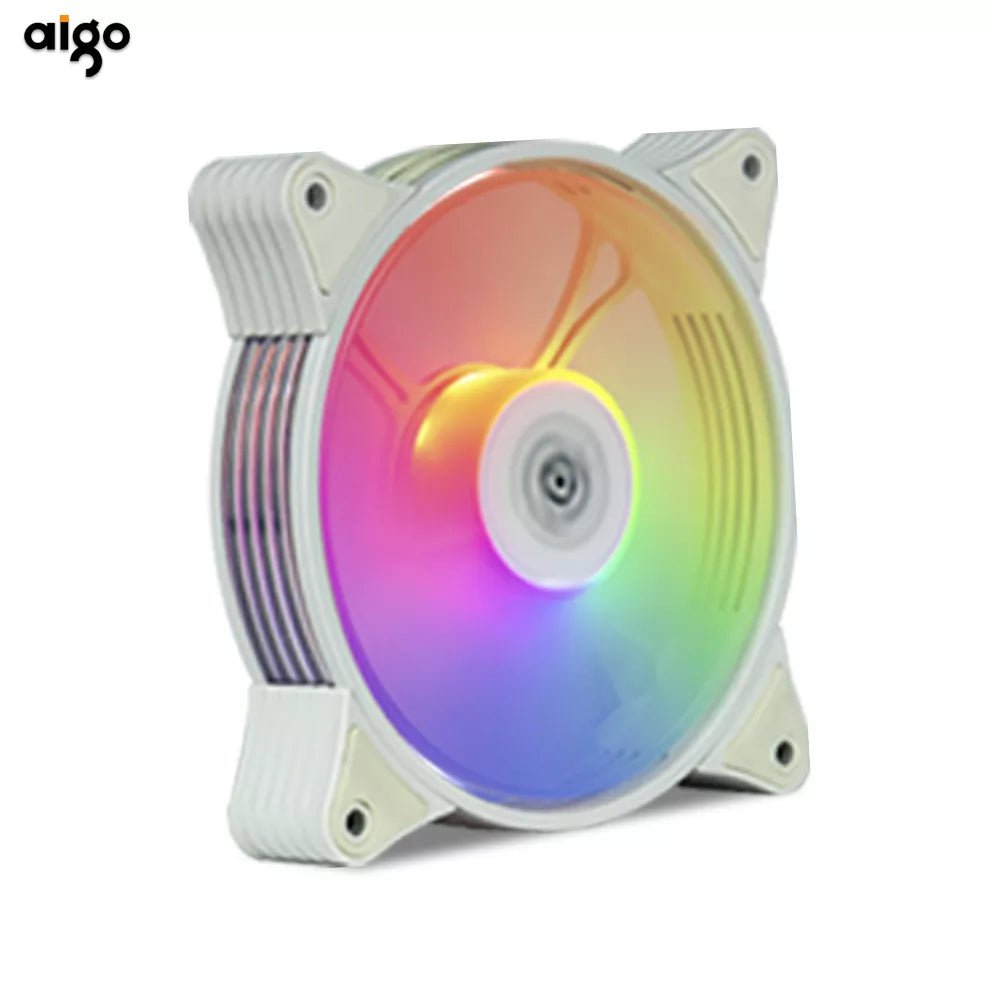 Storazone AR12 1 fan white / WHITE / A-RGB Aigo AR12 white 120mm PC Computer Case Fan Cooling Cooler 6PIN Adjustable RGB Led 12cm Mute Ventilador Adjust Speed 5V ARGB Fans