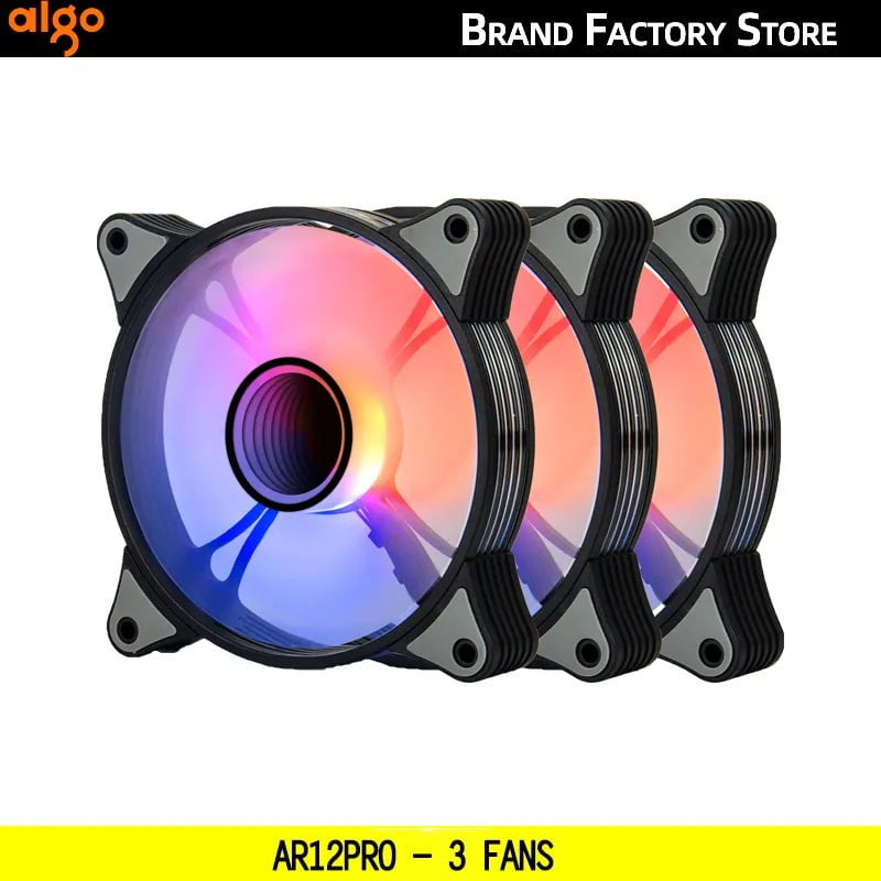 Storazone AR12PRO 3IN1 / black / A-RGB Aigo AR12PRO 120mm rgb fan 4pin PWM argb Cooling fan 3pin5v aurora effect colorful choice 12cm ventilador Computer PC Case fans