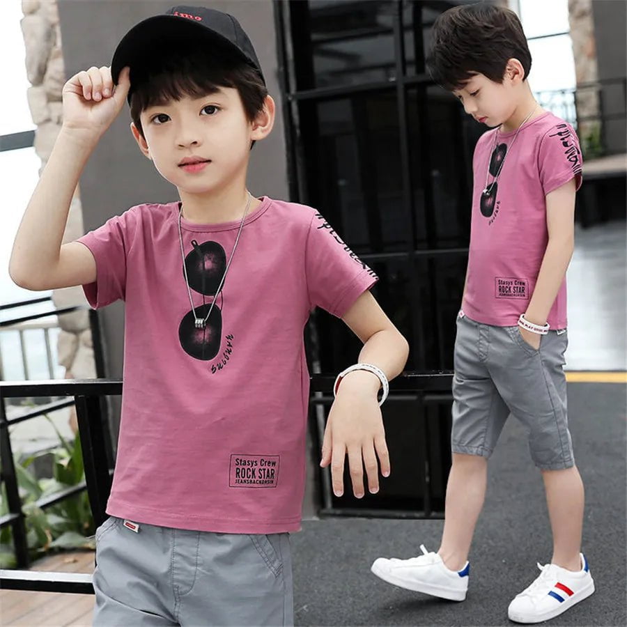 Storazone as picture / 5 Teen Boys Clothing Sets Summer Boys Clothes Casual Outfit Kids Tracksuit For Boys Sport Suit