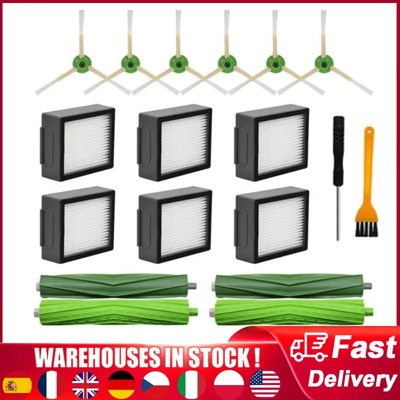 Storazone As shown 14 Hepa Filter Side Brush For iRobot Roomba I7 I7+ I6 I8 I3 J7 Plus E5 E7 E&I Series Vacuums Cleaner Dust Bag Replacement Parts