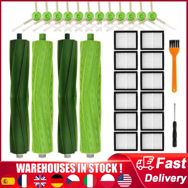 Storazone As shown 16 Hepa Filter Side Brush For iRobot Roomba I7 I7+ I6 I8 I3 J7 Plus E5 E7 E&I Series Vacuums Cleaner Dust Bag Replacement Parts