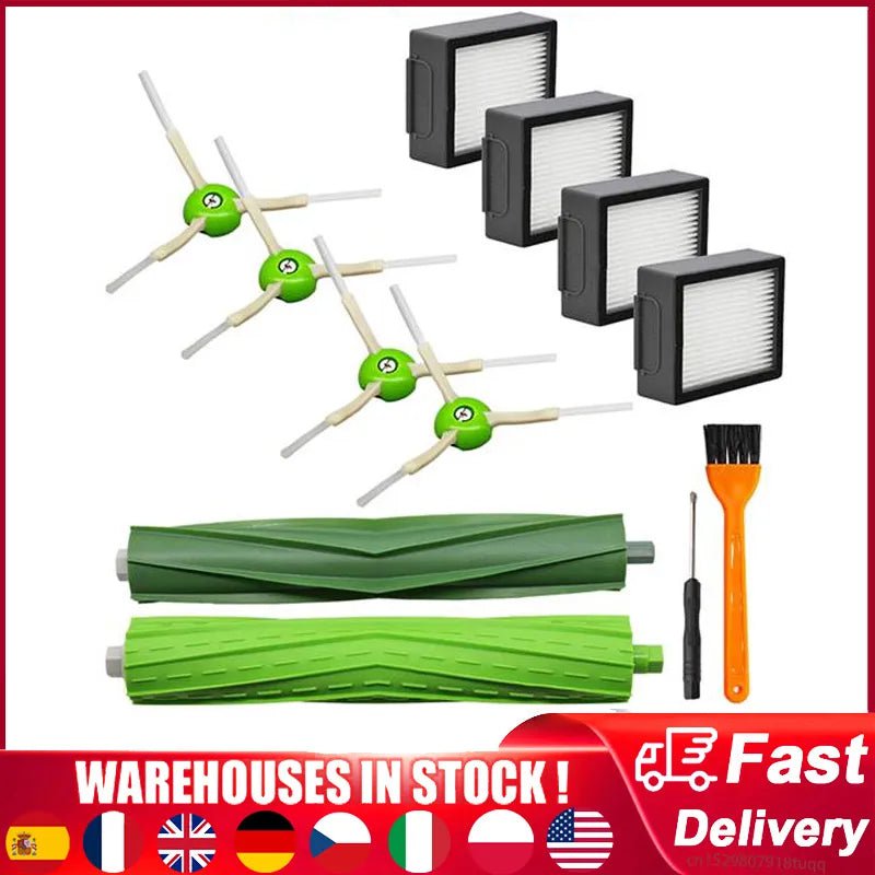 Storazone As shown 9 Hepa Filter Side Brush For iRobot Roomba I7 I7+ I6 I8 I3 J7 Plus E5 E7 E&I Series Vacuums Cleaner Dust Bag Replacement Parts